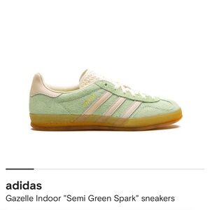 Adidas Gazelle green/cream (“semi green spark”) size 8
